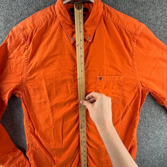 Marc O' Polo Button Up Shirt Oxford Cloth Orange Shaped Fit Cotton Stretch Mem - Picture 3 of 16